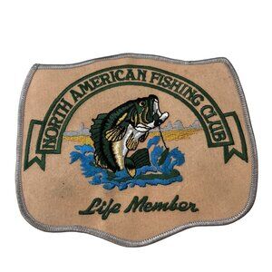 North American Fishing Club Life Member Embroidered Patch Vintage Retro